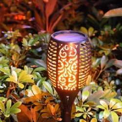 Solar flame torch lights